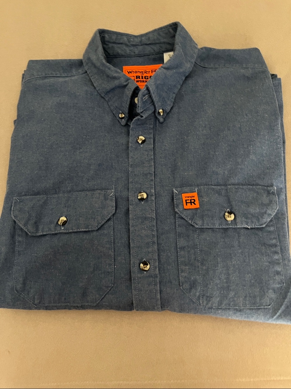 WRANGLER FR Denim Button Down Shirt